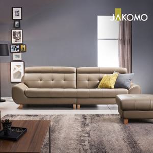 [홈앤 최저가 도전]자코모 디얼스 3.5인 천연면피 소가죽 소파+스툴