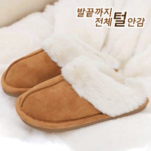 출고가 22800원  따뜻한 퍼 안감 여성 겨울 털 어그 슬리퍼 여성용 방한화 털신 여자 신발 실내화 JW001