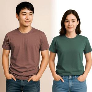 시즌 썸머 면 반팔티 남성 여성 공용 컬러 라운드 (WFIDQ8N)