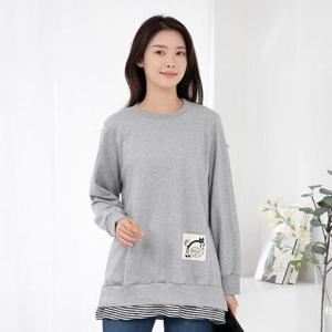 엄마옷 긴팔 라운드 맨투맨티셔츠 TS515029 중년여성의류/60대/70대/마담/빅사이즈/할머니옷