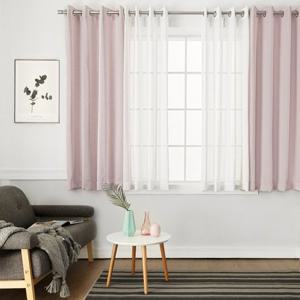 까르데코 피핀 파스텔 솔리드암막커튼+속커튼 창문4장