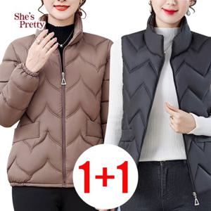 [쉬즈프리티] ★단독특가★ 라엘 경량패딩+조끼 세트