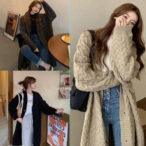 여성 가을 겨울 아우터 멋스런짜임 날씬 롱가디건[W9826AB]