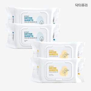 닥터퓨리 건조기용 섬유유연제 시트 80매 x 4개 (베이비파우더+프리지아향 혼합구성)