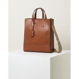 갤러리아_헤지스핸드백  브라운 로고배색 가죽 토트백 HJBA3E886W3