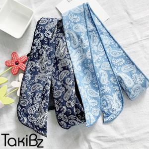 [타키비즈] 페이즐 데님와이어 스카프 헤어밴드