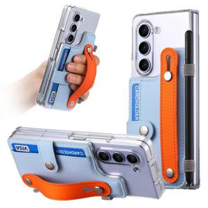 갤럭시 Z폴드7 Z폴드6 Z폴드5 펜슬롯 가죽 카드수납 지갑 스트랩  투명 클리어 하드 케이스  M1049