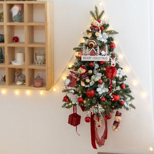 크리스마스 반쪽 벽트리 곰돌이 산타 레드 하프 75cm 벽걸이 소품 데코 선물 풀세트 파티 꾸미기