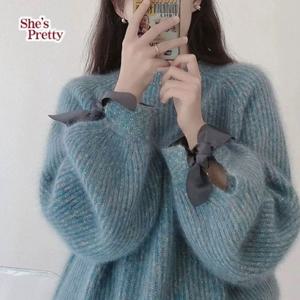 [쉬즈프리티] 글리터소매리본스웨터_여성니트