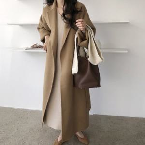 ★홈앤특가★[블랙퀸] 시그런 허리벨트 루즈핏 롱코트 blk004253