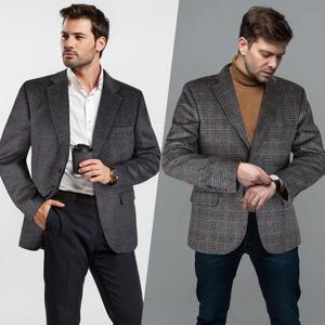[쟌피엘]울모직 체크 정장자켓 남자콤비 겨울양복마이
