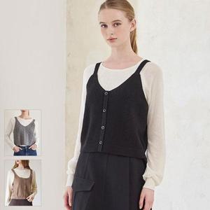 [로코엘라]엔티 레이어드 니트 뷔스티에 3종택1