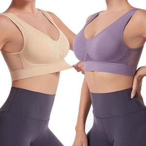 [셀러허브_여성트랜드패션]러닝 스포츠브라 운동 여름 심리스 노와이어 빅사이즈 헬스 요가 매쉬