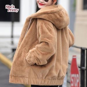 [쉬즈프리티] 투씨후드후리스점퍼 L까지_여성퍼코트