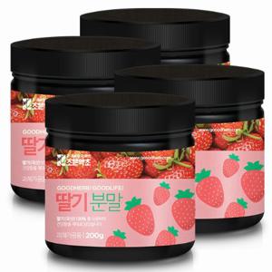 [조은약초] 프리미엄 국산 동결건조 딸기분말 딸기가루 200g x 4통구성(총 800g)