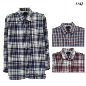 SMJ1355 남자 긴팔 남방 셔츠 모직 중년 남성 셔츠 가을 겨울