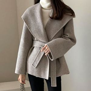 [몽벨리즈]와이드숄카라벨트모직자켓 mde2301619