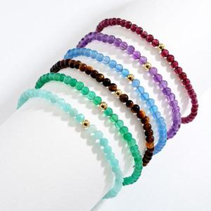 [모아르] 14K 모노 골든볼 천연석 팔찌 (10type)