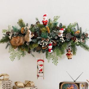크리스마스 장식 가랜드 센터피스 숲속 친구들 75cm 소품 테이블 벽걸이 데코 행사 촬영 파티 겨울