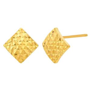 [한국금다이아몬드] 여자 순금 침 귀걸이 사각 컷 24K 3.75g 금귀걸이