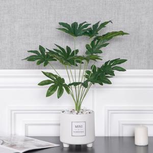 대형 팔손이 조화 화분 도자기 set 50cm 인테리어 식물 조경 테이블 장식 소품 꾸미기