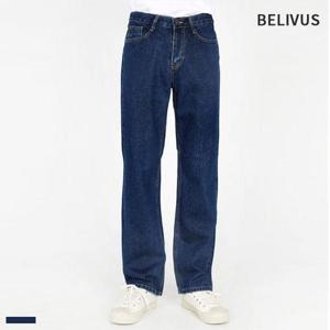 [빌리버스]남자 청바지 세미 와이드핏 데님 팬츠 BDM213 남성 진청 바지
