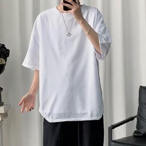 [OFK37205]라운드넥 학생오버핏반팔티 롱티셔츠 면티