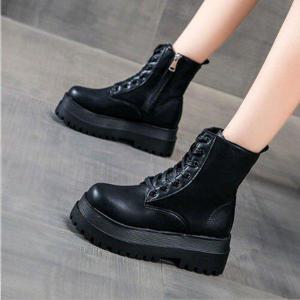 [제이시]제이시 여자 통굽 키높이 여성워커 5cm 겨울부츠 B026