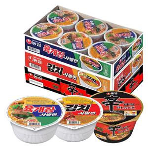농심 육개장사발면 6개 + 김치사발면 6개 + 신라면블랙사발 6개