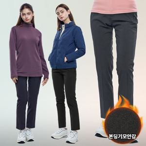 이지바이 겨울이야기 여성 겨울 본딩 기모 벨트 바지 빅사이즈 겨울 등산 아웃도어 바지(GS23LP088W)