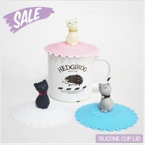 [XB41KK9O]실리콘 고양이 컵뚜껑 3컬러 택1 실리콘컵뚜껑