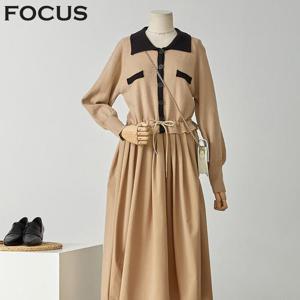 [포커스]배색카라원피스 FBW2J7POP0255_BP