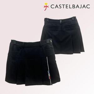 [까스텔바작]겨울 여성골프웨어 여자 라운딩 플리츠 신축성 좋은 컬러 배색 주름 스커트 큐롯 치마_CA