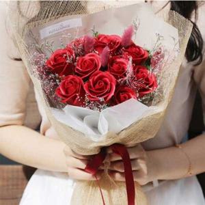 [플로라운지 인기상품] 비누꽃 레드장미 꽃다발