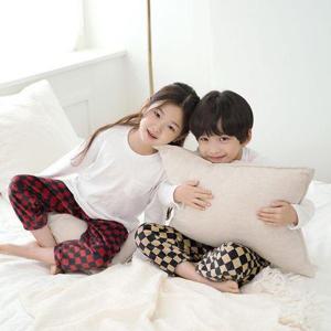 [토토와모모]유아 아동 아기 수면바지 어린이 밍크 극세사 남아 여아 파자마 체스