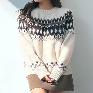 [MADE] 노르딕 패턴이 돋보이는 포스트 니트 탑 (3color)