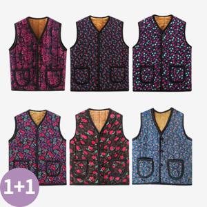 ★1+1/무료배송★ 레트로 엄마 퀄팅 융털 겨울 김장조끼