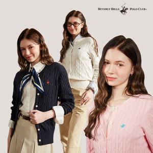 [매장동일 정품][비버리힐즈폴로클럽] 25SS 여성 코튼 케이블 가디건 3종