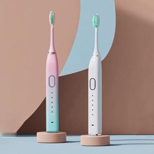 음파 전동칫솔 충전식 스마트 미세모 진동칫솔 칫솔모리필 6개 화이트 P428