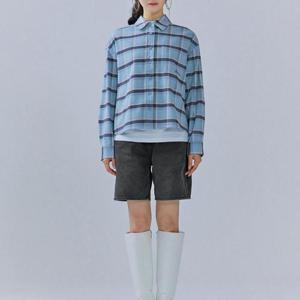 [체이스컬트]여성 크롭 체크 셔츠CERG5463B0DD_JJ