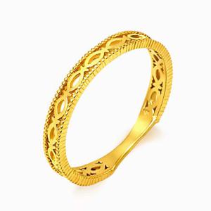 [한국금다이아몬드] 순금 행운 물고기 라인 반지 24K