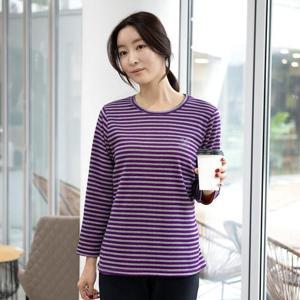 엄마옷 기모 단가라 라운드 티셔츠 TS516193 중년여성의류/60대/70대/마담/빅사이즈/할머니옷