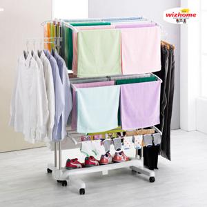 위즈홈 프리미엄 빨래건조대 6단(화이트/블랙)