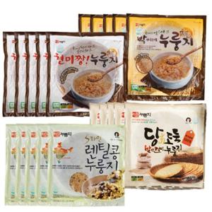 박씨네누룽지150gX5팩 + 현미짱누룽지150gX5팩 + 발아현미누룽지100gX5팩 + 렌틸콩누룽지150gX5팩