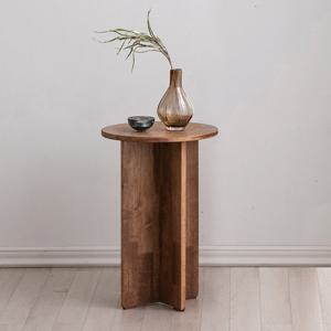 아씨방가구 에버 원형 고무나무 미니테이블40cm