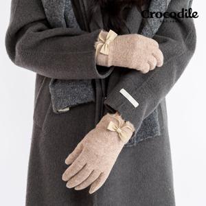 크로커다일 손목 퍼 스마트 터치 여성 겨울 모 장갑