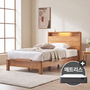 핀란디아 로렌스 원목 평상형 슈퍼싱글침대SS+포켓매트리스
