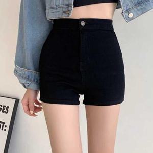 여자가을옷 하이웨이스트 블랙 숏팬츠 짧은바지 데님팬츠 슬림핏