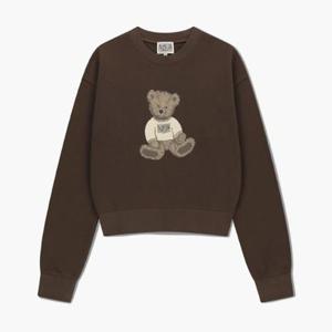 마리떼 여성 크롭 핏 두들베어 스?셔츠 A30 MFG45FSW127 BRW IVR