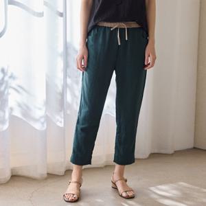 [우일인견] 데일리룩 밴딩 포인트 시원한 인견 배색 팬츠